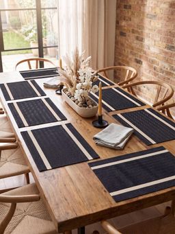 YELONA - Charcoal Woven Pvc Dining Table Placemat (Pack of 8)