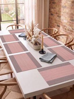 YELONA - Peach Woven Pvc Dining Table Placemat (Pack of 8)