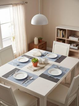 YELONA - Blue Woven Pvc Dining Table Placemat (Pack of 4)