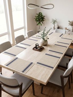 YELONA - Khaki Woven Pvc Dining Table Placemat (Pack of 8)