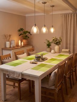 YELONA - Green Woven Pvc Dining Table Placemat (Pack of 6)