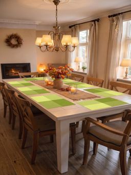 YELONA - Lime Green & Green Woven Pvc Dining Table Placemat (Pack of 8)