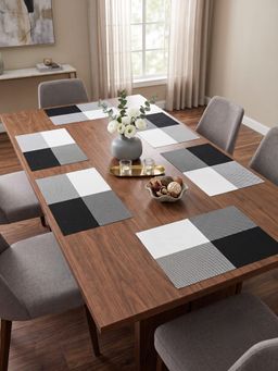 YELONA - Grey Woven Pvc Dining Table Placemat (Pack of 6)