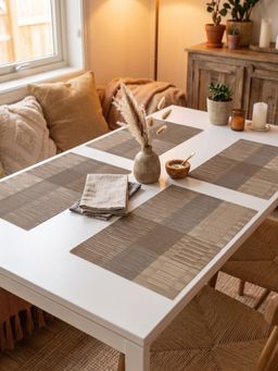 YELONA - Brown Woven Pvc Dining Table Placemat (Pack of 4)