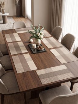 YELONA - Brown Woven Pvc Dining Table Placemat (Pack of 8)
