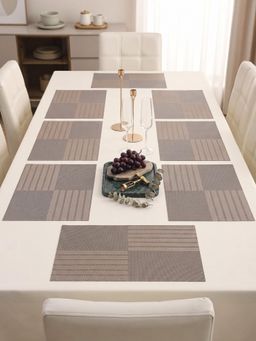 YELONA - Brown Woven Pvc Dining Table Placemat (Pack of 8)