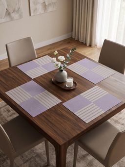 YELONA - Magenta Woven Pvc Dining Table Placemat (Pack of 4)