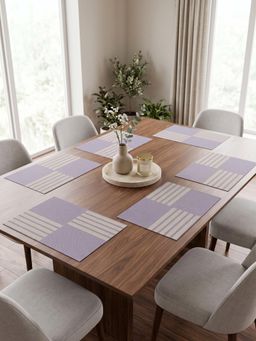 YELONA - Magenta Woven Pvc Dining Table Placemat (Pack of 6)