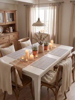 YELONA - Beige Woven Pvc Dining Table Placemat (Pack of 4)