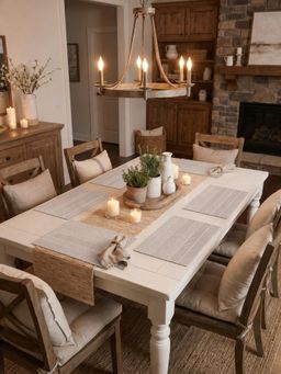 YELONA - Beige Woven Pvc Dining Table Placemat (Pack of 6)