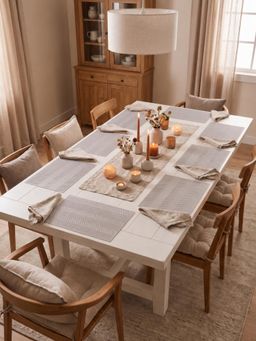 YELONA - Beige Woven Pvc Dining Table Placemat (Pack of 8)