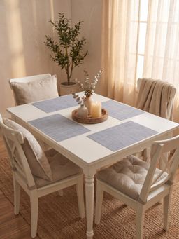 YELONA - Grey Melange Woven Pvc Dining Table Placemat (Pack of 4)