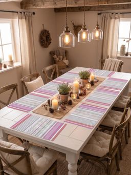 YELONA - Magenta Woven Pvc Dining Table Placemat (Pack of 8)