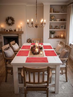 YELONA - Red Woven Pvc Dining Table Placemat (Pack of 6)