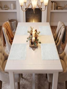 YELONA - Grey Melange Woven Pvc Dining Table Placemat (Pack of 4)
