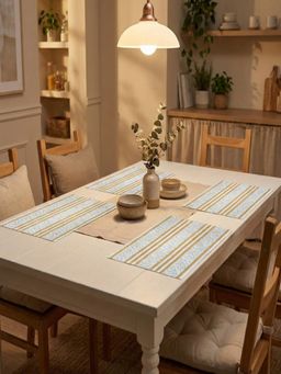 YELONA - Beige Woven Pvc Dining Table Placemat (Pack of 4)