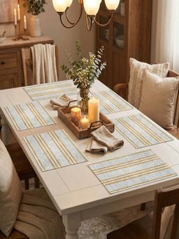 YELONA - Beige Woven Pvc Dining Table Placemat (Pack of 6)