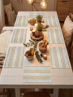 YELONA - Beige Woven Pvc Dining Table Placemat (Pack of 8)