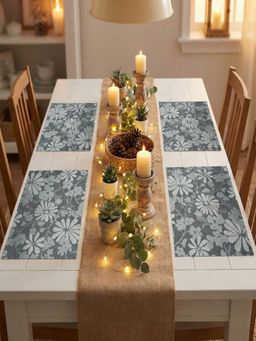 YELONA - Grey Woven Pvc Dining Table Placemat (Pack of 4)