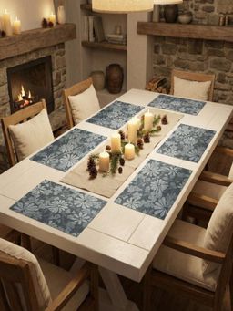 YELONA - Grey Woven Pvc Dining Table Placemat (Pack of 6)