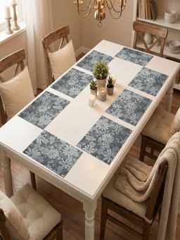 YELONA - Grey Woven Pvc Dining Table Placemat (Pack of 8)