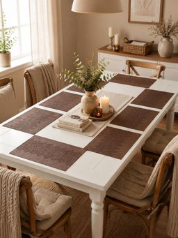 YELONA - Brown Woven Pvc Dining Table Placemat (Pack of 8)