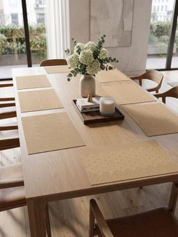 YELONA - Beige Woven Pvc Dining Table Placemat (Pack of 8)