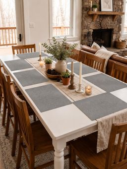 YELONA - Grey Woven Pvc Dining Table Placemat (Pack of 8)