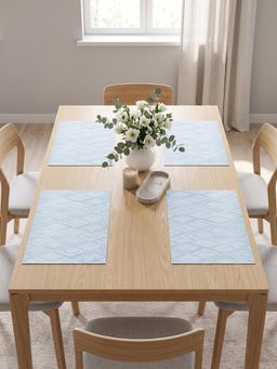 YELONA - Blue Woven Pvc Dining Table Placemat (Pack of 4)