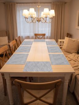 YELONA - Grey Woven Pvc Dining Table Placemat (Pack of 8)