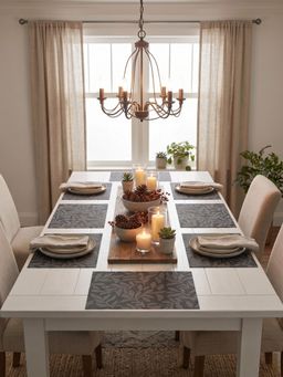 YELONA - Black Woven Pvc Dining Table Placemat (Pack of 6)