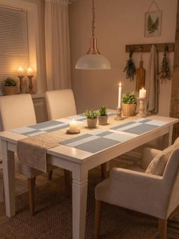 YELONA - Grey Woven Pvc Dining Table Placemat (Pack of 4)