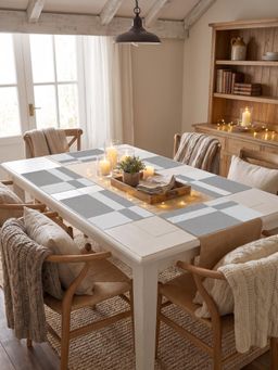 YELONA - Grey Woven Pvc Dining Table Placemat (Pack of 6)