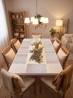 YELONA - Beige Woven Pvc Dining Table Placemat (Pack of 8)