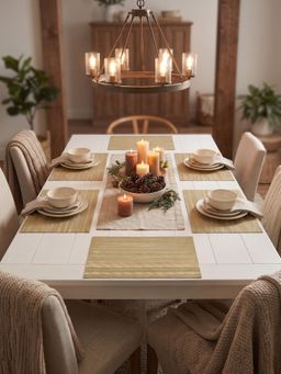 YELONA - Beige Woven Pvc Dining Table Placemat (Pack of 6)