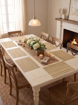 YELONA - Beige Woven Pvc Dining Table Placemat (Pack of 8)
