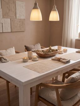 YELONA - Beige Woven Pvc Dining Table Placemat (Pack of 4)