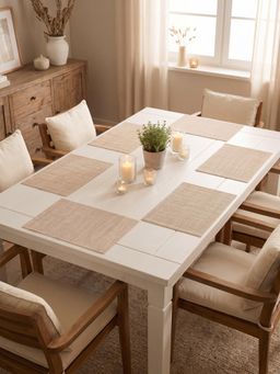 YELONA - Beige Woven Pvc Dining Table Placemat (Pack of 6)