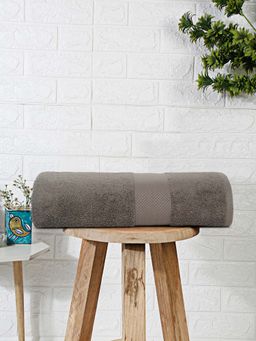MULBERRY LIVING - Terry Luxe 550 Gsm - 100% Cotton Terry Bath Towel - Charcoal Grey