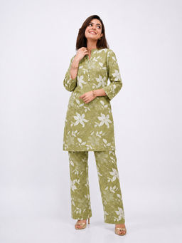 Gerua By Libas - Green Floral Printed Co-Ord Set
