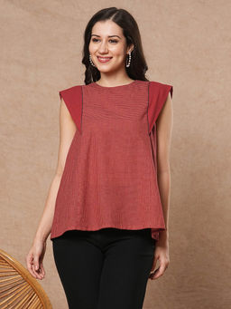 Kami Kubi - Red Checks Regular Fit Top