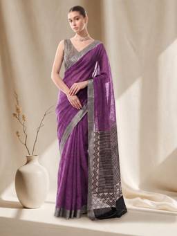 Nyri - Casual Wear Cotton Printed Designer Saree with Unstitched Blouse For Womens