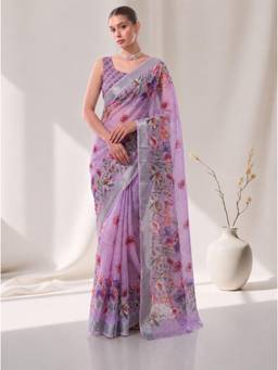 Nyri - Casual Wear Cotton Printed Designer Saree with Unstitched Blouse For Womens