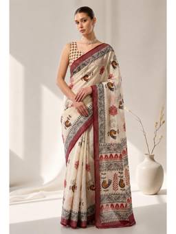 Nyri - Casual Wear Cotton Printed Designer Saree with Unstitched Blouse For Womens