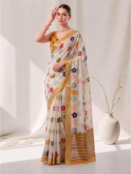 Nyri - Casual Wear Cotton Printed Designer Saree with Unstitched Blouse For Womens
