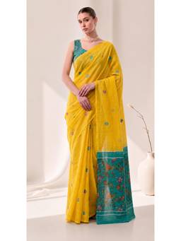 Nyri - Casual Wear Cotton Printed Designer Saree with Unstitched Blouse For Womens