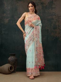 Nyri - Casual Wear Cotton Printed Designer Saree with Unstitched Blouse For Womens