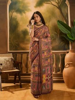 Nyri - Casual Wear Cotton Printed Designer Saree with Unstitched Blouse For Womens