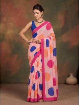 Nyri - Casual Wear Cotton Printed Designer Saree with Unstitched Blouse For Womens