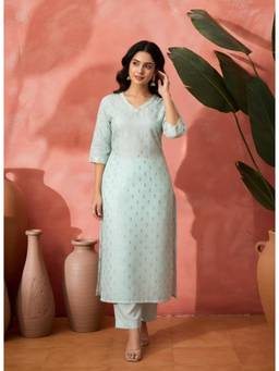 Gahan - Womens Designer Embellished Silk blend Kurta and Pant
